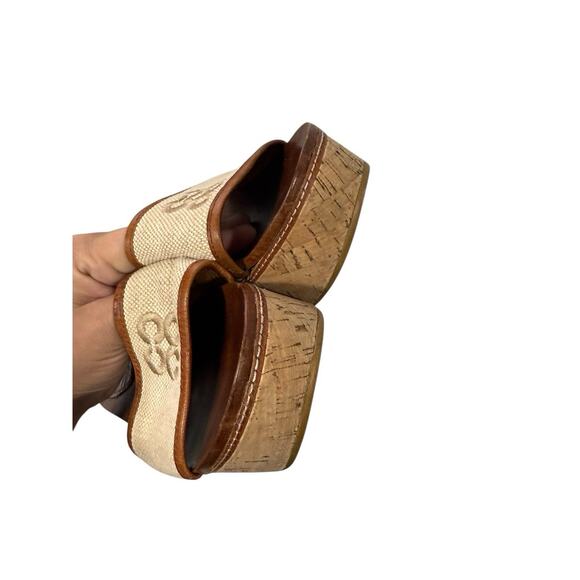 Coach Jaci Womens 9 B Cream Classic Designer Open Toe Slides Wedge Sandals - Picture 9 of 11